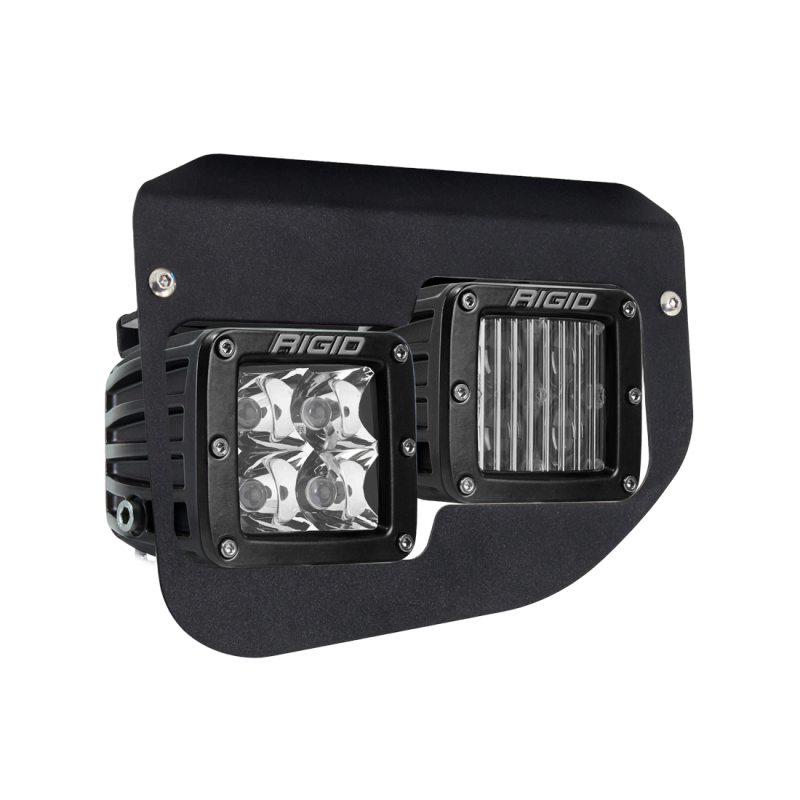 Ford Super Duty Fog Light Mount Kit - Front - Rigid Industries - Dual Fog Kit with D-Series SAE Pro and Spot Lights - `20-`27